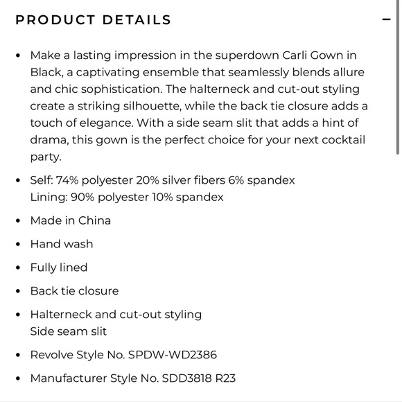 Revolve Superdown Carli Sparkle Gown in black - NWT - Picture 6 of 10